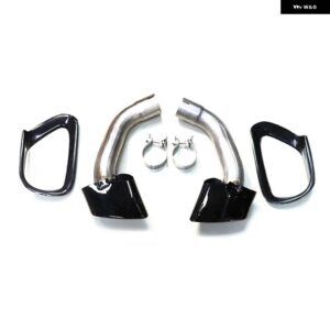 BMW 1ペア 排気先端 X5 E70 V8 ルック 20077-2010 マフラー 304 ステンレスマフラー 先端排気テールパイプノズル - Black　Exhaust　cover