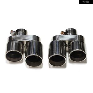 BMW クワッドカーボン排気先端 G20 G21 330I 320D 330D 325I マフラー 先端排気ノズル排気パイプ 2.5インチ テールパイプ - Silver