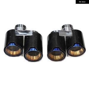 BMW クワッドカーボン排気先端 G20 G21 330I 320D 330D 325I マフラー 先端排気ノズル排気パイプ 2.5インチ テールパイプ - Carbon　Fiber　D