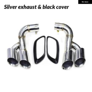 BMW 排気先端 X6 E71 2006-2014 クワッドマフラー ステンレスマフラー 先端排気 システム ノズル 排気カバー - Silver　Set　B