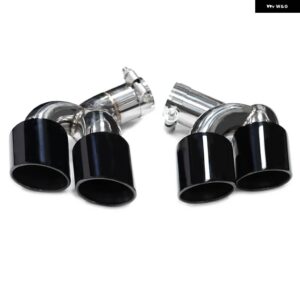 BMW 排気先端 X6 E71 2006-2014 クワッドマフラー ステンレスマフラー 先端排気 システム ノズル 排気カバー - Black　Exhaust
