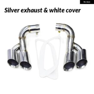 BMW 排気先端 X6 E71 2006-2014 クワッドマフラー ステンレスマフラー 先端排気 システム ノズル 排気カバー - Silver　Set　A