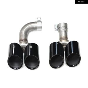 BMW 1ペア クワッド排気先端 X4 30I G02 2018-2021 X4M スタイルバンパー マフラー 先端排気 システム ノズルマフラー - Black　C