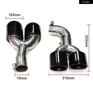 BMW 1ペア クワッド排気先端 X4 30I G02 2018-2021 X4M スタイルバンパー マフラー 先端排気 システム ノズルマフラー - Black　A