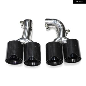 BMW 1ペア クワッド排気先端 X4 30I G02 2018-2021 X4M スタイルバンパー マフラー 先端排気 システム ノズルマフラー - Carbon　Fiber　A