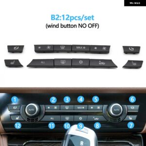 BMW 11/12/14個 ダッシュボード エアコン AC ボタン ヒータースイッチ カバー 5 6 7シリーズ X5 X6 F10 F18 F06 F12 F01 F02 F15 F16 - B2 12pcs set