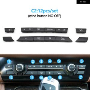 BMW 11/12/14個 ダッシュボード エアコン AC ボタン ヒータースイッチ カバー 5 6 7シリーズ X5 X6 F10 F18 F06 F12 F01 F02 F15 F16 - C2 12pcs set
