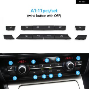 BMW 11/12/14個 ダッシュボード エアコン AC ボタン ヒータースイッチ カバー 5 6 7シリーズ X5 X6 F10 F18 F06 F12 F01 F02 F15 F16 - A1 11pcs set