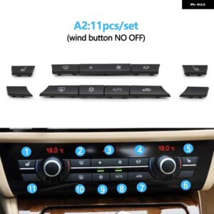 BMW 11/12/14個 ダッシュボード エアコン AC ボタン ヒータースイッチ カバー 5 6 7シリーズ X5 X6 F10 F18 F06 F12 F01 F02 F15 F16 - A2 11pcs set