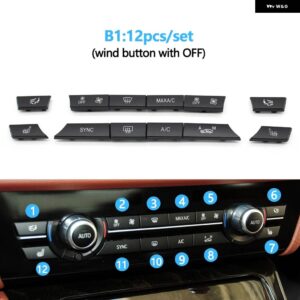 BMW 11/12/14個 ダッシュボード エアコン AC ボタン ヒータースイッチ カバー 5 6 7シリーズ X5 X6 F10 F18 F06 F12 F01 F02 F15 F16 - B1 12pcs set