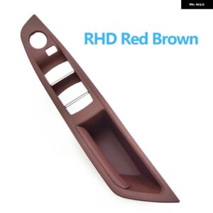 BMW LHD RHD インテリア ドアプル ハンドル アームレスト パネルトリムミラーし折りたたみボタン 5シリーズ F10 F11 F18 520 523 525 528 530 - RHD Red Brown
