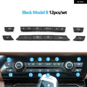 BMW ブラックコンソール ダッシュボード エアコン AC コントロールスイッチ ボタン カバー 5 6 7シリーズ F10 F18 F06 F12 F01 F02 520 523 - Black Model B