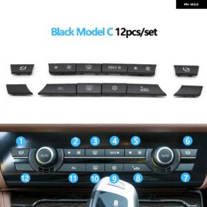 BMW ブラックコンソール ダッシュボード エアコン AC コントロールスイッチ ボタン カバー 5 6 7シリーズ F10 F18 F06 F12 F01 F02 520 523 - Black Model C