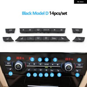 BMW ブラックコンソール ダッシュボード エアコン AC コントロールスイッチ ボタン カバー 5 6 7シリーズ F10 F18 F06 F12 F01 F02 520 523 - Black Model D