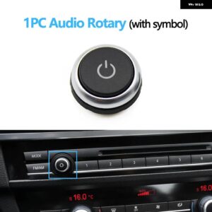 BMW ブラックコンソール ダッシュボード エアコン AC コントロールスイッチ ボタン カバー 5 6 7シリーズ F10 F18 F06 F12 F01 F02 520 523 - Audio Symbol Rotary