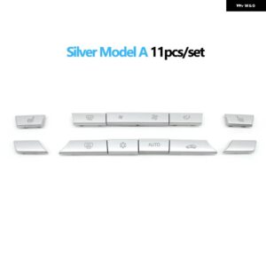 BMW ブラックコンソール ダッシュボード エアコン AC コントロールスイッチ ボタン カバー 5 6 7シリーズ F10 F18 F06 F12 F01 F02 520 523 - Silver Model A