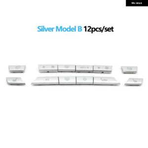 BMW ブラックコンソール ダッシュボード エアコン AC コントロールスイッチ ボタン カバー 5 6 7シリーズ F10 F18 F06 F12 F01 F02 520 523 - Silver Model B