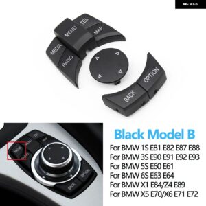 BMW 中央コンソール CIC IDRIVE マルチメディア コントロールボタン カバー 1 3 5 X1 X5 X6シリーズ E87 E90 E91 E92 E60 E84 E70 E71 E72 - Black Model B