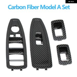 BMW LHD RHD 車内ドア窓リフトスイッチ カバー トリム 1 3シリーズ F20 F30 F31 F34 F35 318I 320I 330I 335I - Carbon A 4PCS SET