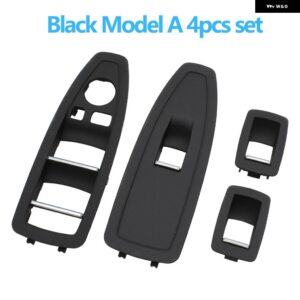 BMW LHD RHD 車内ドア窓リフトスイッチ カバー トリム 1 3シリーズ F20 F30 F31 F34 F35 318I 320I 330I 335I - Black A 4PCS SET
