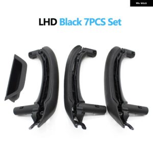 BMW LHD RHD インテリア ドア アームレスト プルハンドル本革カバー フルセットアセンブリ X3 X4 F25 F26 2010-2016 - LHD　7PCS　Black