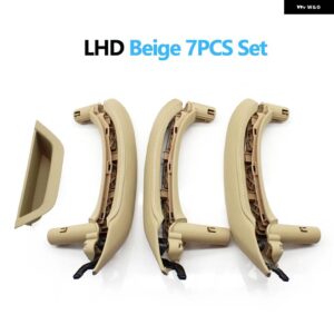 BMW LHD RHD インテリア ドア アームレスト プルハンドル本革カバー フルセットアセンブリ X3 X4 F25 F26 2010-2016 - LHD　7PCS　Beige