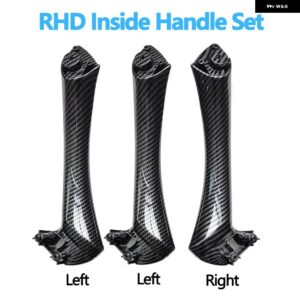 BMW LHD RHD 車内 アームレスト カーボン ドアプル ハンドルカバー トリム付き 3シリーズ E90 E91 316 318 320 325 328I - RHD　Inside　Set