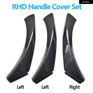 BMW LHD RHD 車内 アームレスト カーボン ドアプル ハンドルカバー トリム付き 3シリーズ E90 E91 316 318 320 325 328I - RHD　Cover　Set
