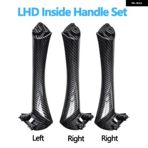 BMW LHD RHD 車内 アームレスト カーボン ドアプル ハンドルカバー トリム付き 3シリーズ E90 E91 316 318 320 325 328I - LHD　Inside　Set
