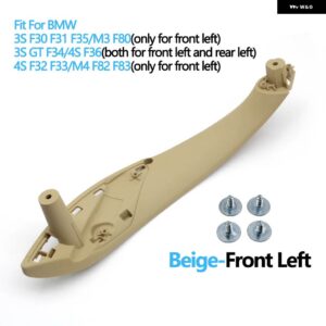 BMW ドアハンドル 内側プルトリムカバー 3 4シリーズ M3 M4 F30 F31 F32 F33 F34 F35 F36 F80 F82 F83 316D 318D 320D 325D - Beige Front Left