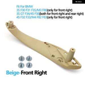 BMW ドアハンドル 内側プルトリムカバー 3 4シリーズ M3 M4 F30 F31 F32 F33 F34 F35 F36 F80 F82 F83 316D 318D 320D 325D - Beige Front Right