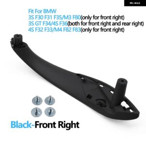 BMW ドアハンドル 内側プルトリムカバー 3 4シリーズ M3 M4 F30 F31 F32 F33 F34 F35 F36 F80 F82 F83 316D 318D 320D 325D - Black Front Right