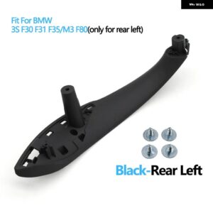 BMW ドアハンドル 内側プルトリムカバー 3 4シリーズ M3 M4 F30 F31 F32 F33 F34 F35 F36 F80 F82 F83 316D 318D 320D 325D - Black Rear Left