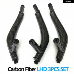 BMW 3個 セット LHD RHD インテリア ドアプル ハンドルトリムカバー X5 X6 F15 F16 2014-2018 - LHD Carbon Set