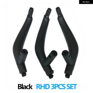BMW 3個 セット LHD RHD インテリア ドアプル ハンドルトリムカバー X5 X6 F15 F16 2014-2018 - RHD Black Set