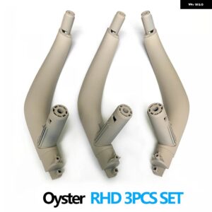 BMW 3個 セット LHD RHD インテリア ドアプル ハンドルトリムカバー X5 X6 F15 F16 2014-2018 - RHD Oyster Set