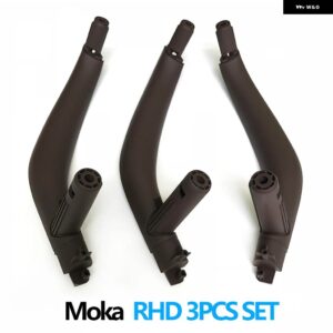 BMW 3個 セット LHD RHD インテリア ドアプル ハンドルトリムカバー X5 X6 F15 F16 2014-2018 - RHD Moka Set