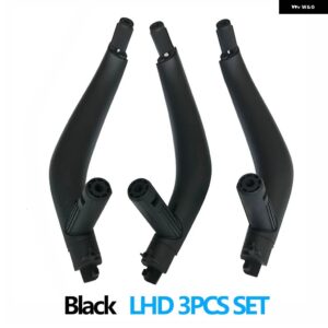 BMW 3個 セット LHD RHD インテリア ドアプル ハンドルトリムカバー X5 X6 F15 F16 2014-2018 - LHD Black Set
