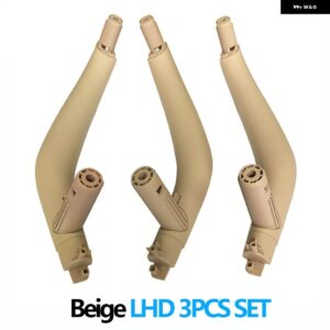 BMW 3個 セット LHD RHD インテリア ドアプル ハンドルトリムカバー X5 X6 F15 F16 2014-2018 - LHD Beige Set