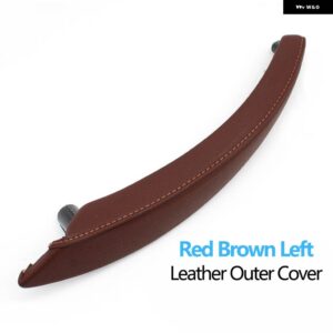 BMW インテリア ラック ドアプル ハンドル革アウターカバー交換 X5 X6 E70 E71 E72 2007-2014 - Red Brown Left