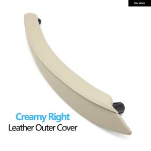 BMW インテリア ラック ドアプル ハンドル革アウターカバー交換 X5 X6 E70 E71 E72 2007-2014 - Creamy Right