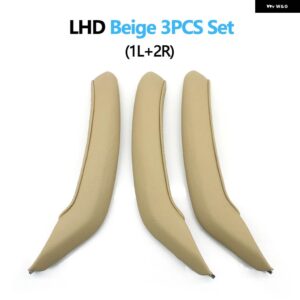 BMW LHD RHD 車内助手席 ドアプル ハンドル革アウターカバー トリム交換 X3 X4 F25 F26 2010-2016 - LHD　Beige　Set