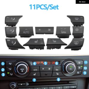 BMW ダッシュボード 空調 AC ボタン ロータリーノブ キャップ リペア キット 1 3 X1 X3 E81 E82 E87 E88 E90 E91 E92 E93 E84 F25 - 11PCS　Set