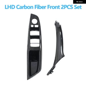 BMW 左手ドライバー インテリア ドア窓スイッチ パネルプルハンドルセット F10 F11 F18 520 523 525 528 530 - Carbon 2pcs Set