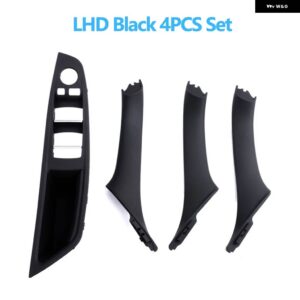 BMW 左手ドライバー インテリア ドア窓スイッチ パネルプルハンドルセット F10 F11 F18 520 523 525 528 530 - Black 4pcs set