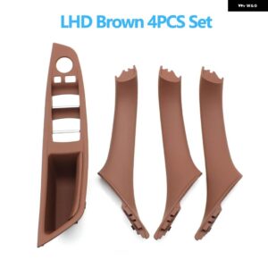 BMW 左手ドライバー インテリア ドア窓スイッチ パネルプルハンドルセット F10 F11 F18 520 523 525 528 530 - Brown 4pcs set