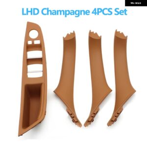 BMW 左手ドライバー インテリア ドア窓スイッチ パネルプルハンドルセット F10 F11 F18 520 523 525 528 530 - Champagne 4pcs set