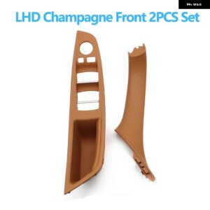 BMW 左手ドライバー インテリア ドア窓スイッチ パネルプルハンドルセット F10 F11 F18 520 523 525 528 530 - Champagne 2pcs set