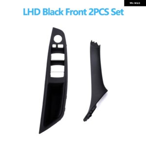 BMW 左手ドライバー インテリア ドア窓スイッチ パネルプルハンドルセット F10 F11 F18 520 523 525 528 530 - Black 2pcs Set
