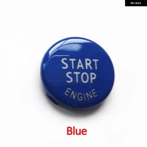 BMW スタートストッププッシュ LGNITION スイッチ ギアシフトレバー自動パーキング P ボタン キャップ X5 X6 E70 E71 E72 - Blue
